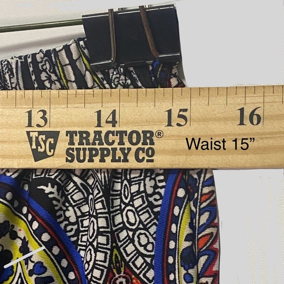 Palazzo Pants Wide-Leg Loose Vibrant Paisley Boho Artistic L Pull-on - Picture 3 of 10